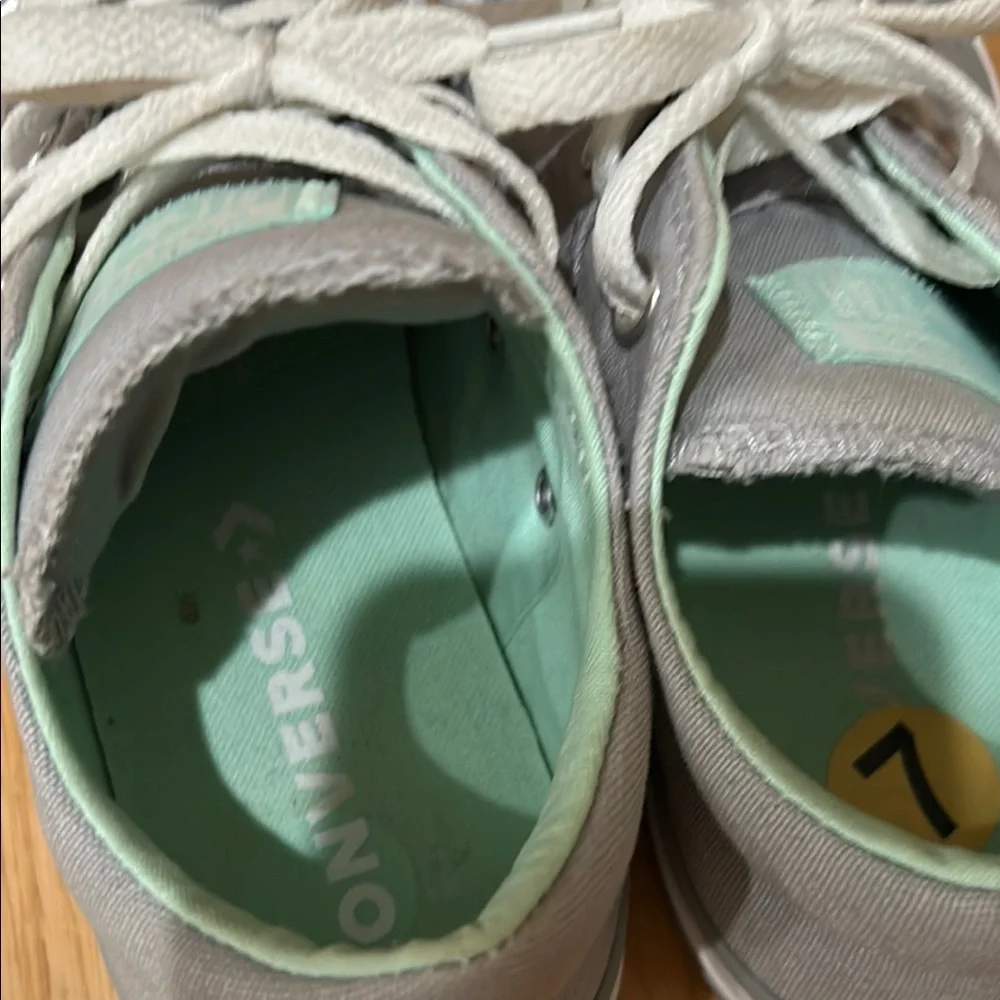 Converse Gray and Mint Sneakers - Picture 3 of 5